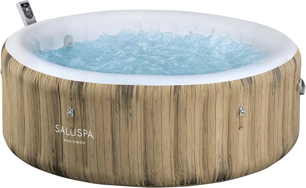 71 x 26-Inch Inflatable Hot Tub Spa for 2-4 Persons, Portable, with 2 Covers, Black