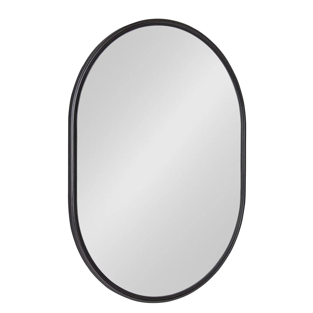 Modern Capsule Framed Wall Mirror, Decorative Oval Accent Mirror for Living Room, Bedroom and Entryway