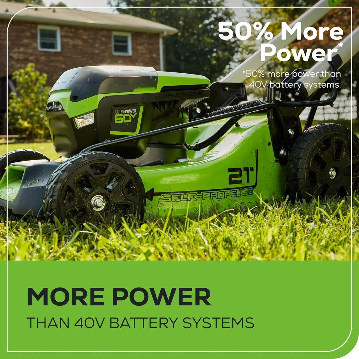 60V 21-Inch Cordless Self-Propelled Lawn Mower with 2 x 4.0Ah Batteries and Dual-Port Rapid Charger