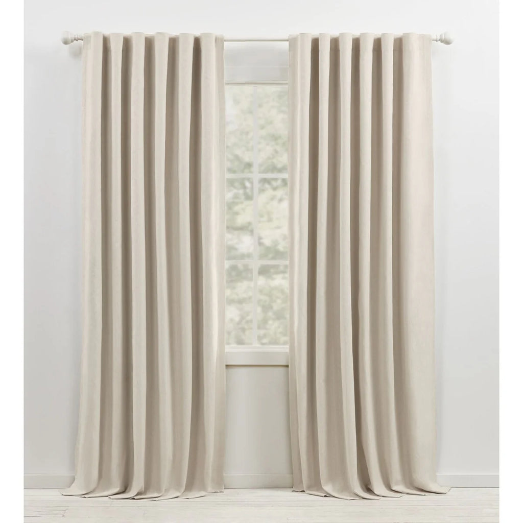 Blackout Curtain Single Panel, Back Tab and Rod Pocket Window Curtain