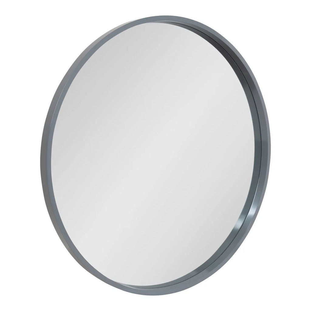 Round Wood Accent Wall Mirror, Modern Decorative Wooden Frame Mirror for Living Room, Bedroom and Entryway