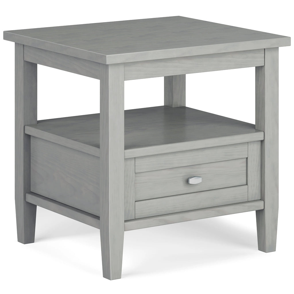 20 Inch Wide Solid Wood Rectangle End Table, Transitional Side Table