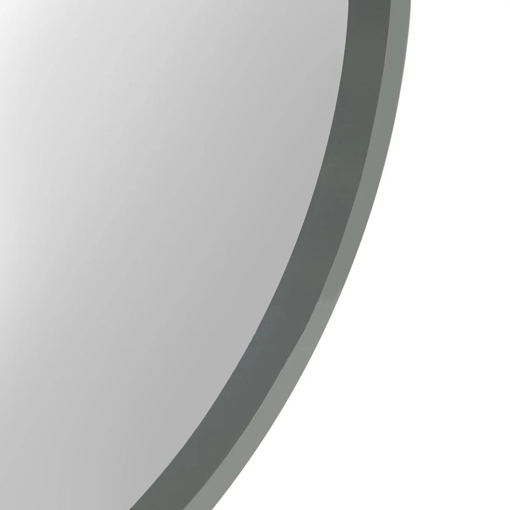 Round Wood Accent Wall Mirror, Modern Decorative Wooden Frame Mirror for Living Room, Bedroom and Entryway