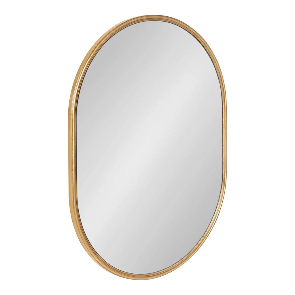 Modern Capsule Framed Wall Mirror, Decorative Oval Accent Mirror for Living Room, Bedroom and Entryway
