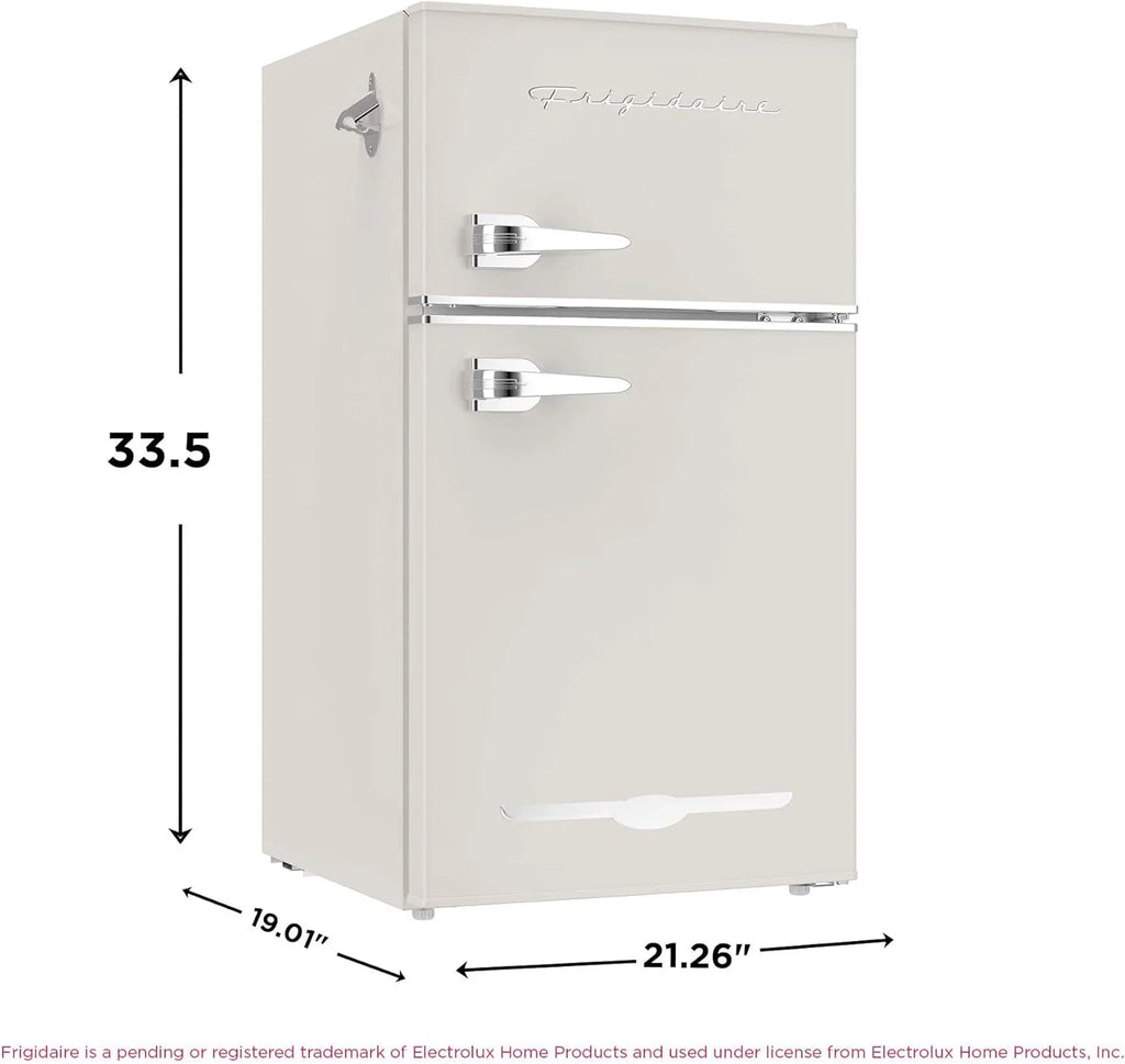 Retro 3.2 Cu Ft Mini Fridge with Freezer – 2-Door Compact Refrigerator with Side Bottle Opener