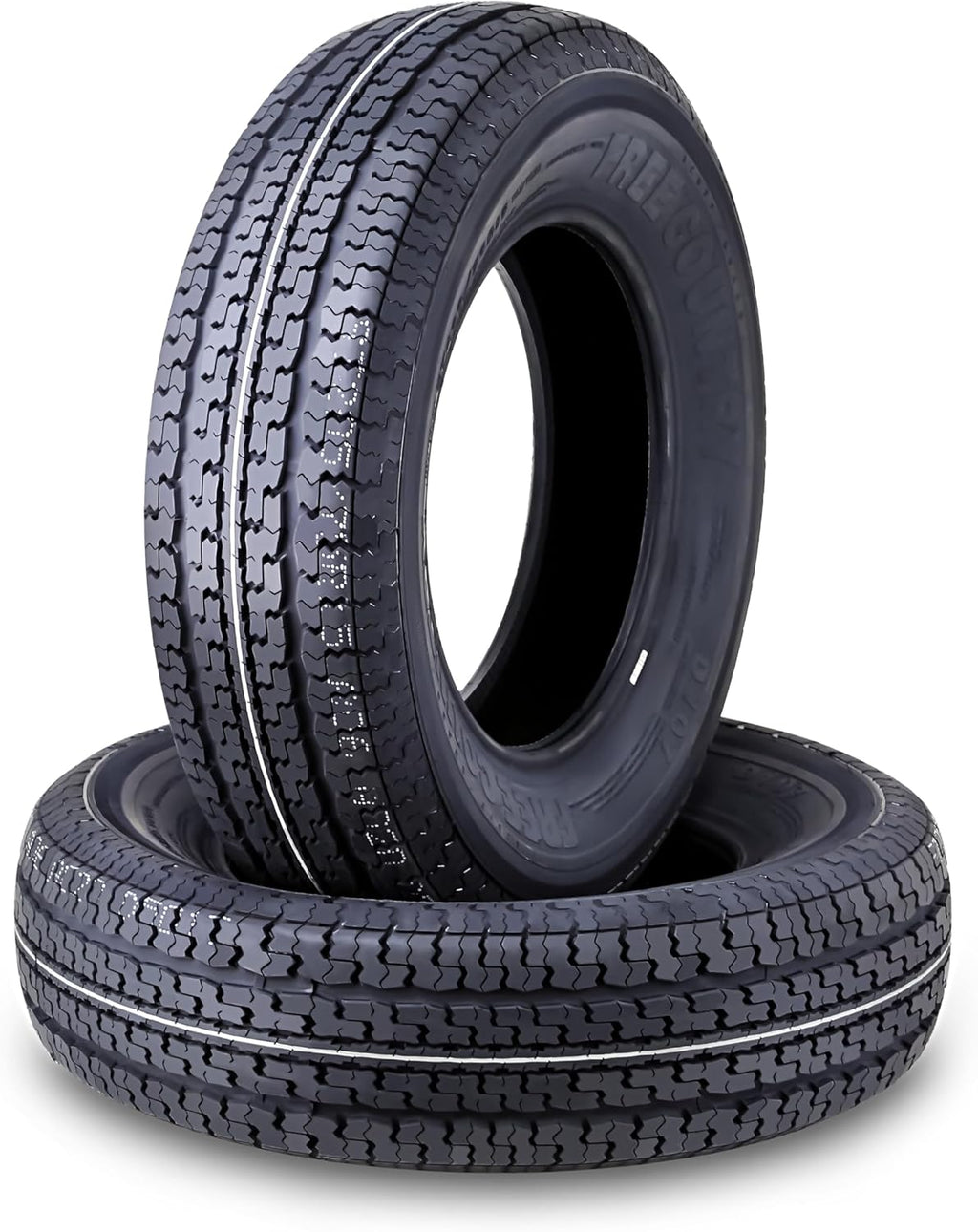 Set of 4 ST205/75R15 10-Ply Load Range E Steel-Belted Radial Trailer Tires with Scuff Guard