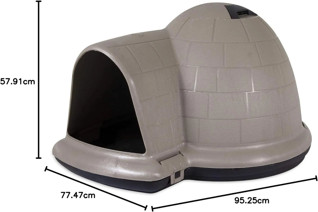 XL Igloo Dog House for 90–125 Lb. Dogs, All-Weather Pet Shelter, Made in USA