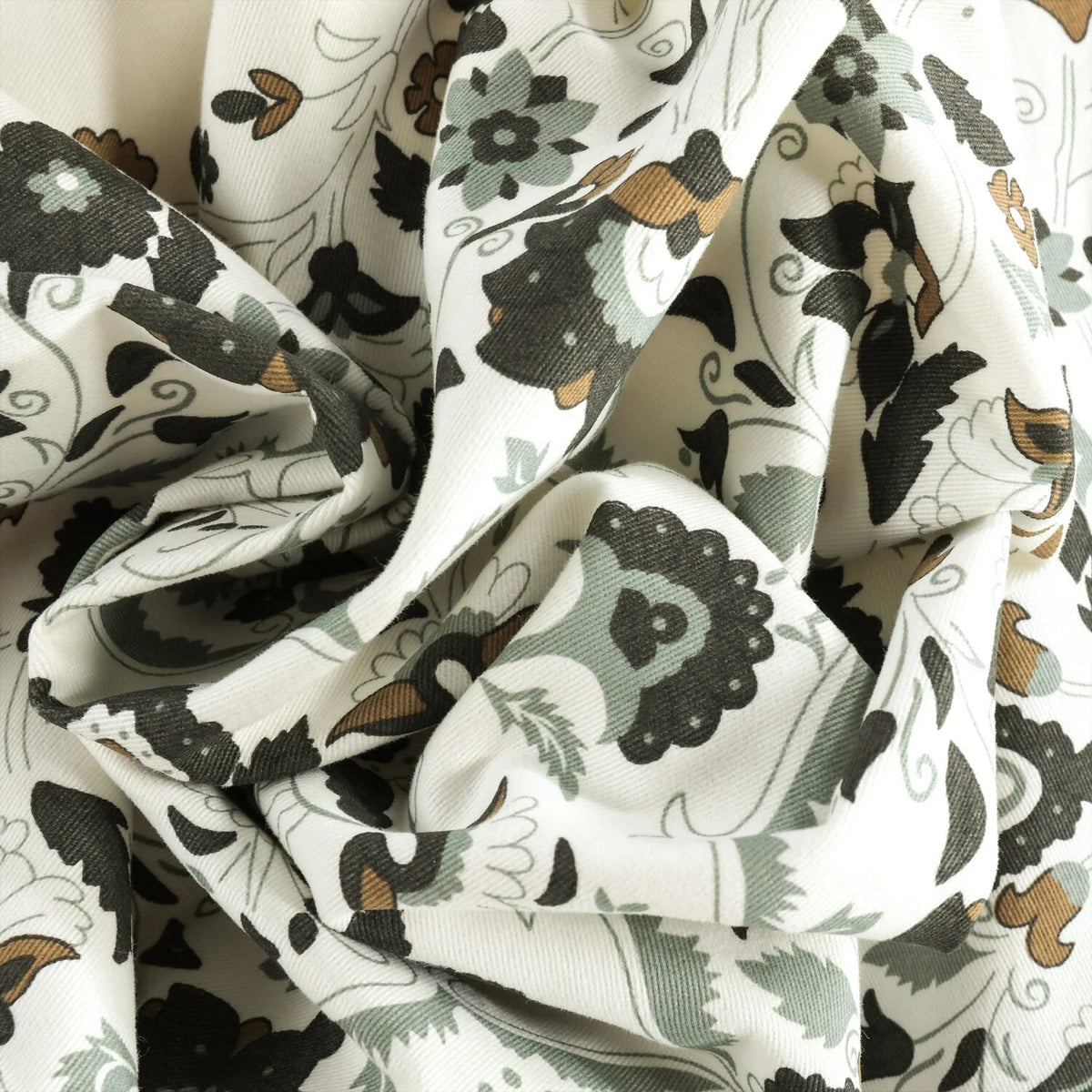 Medallion Damask Printed Cotton Room Darkening Curtain Panel, 1 Piece