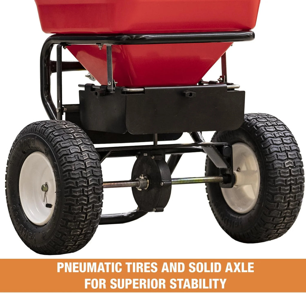 100-Lb. Walk-Behind Push Spreader for Grass Seed, Salt, De-Icer and Fertilizer