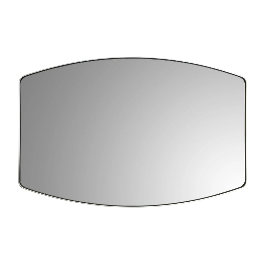 Modern Oblong Metal Wall Mirror, Decorative Elongated Hanging Mirror for Living Room, Bedroom and Entryway