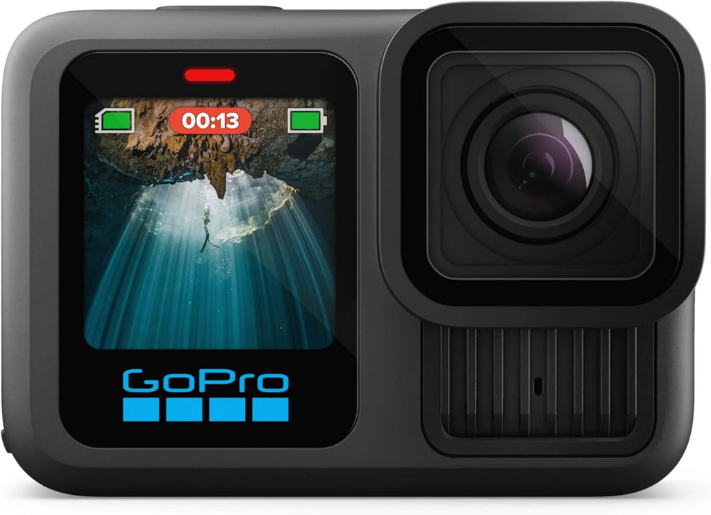 Waterproof Action Camera, 5.3K 60FPS Video, 27MP Photos, Wide-Angle Lens Compatibility, Black