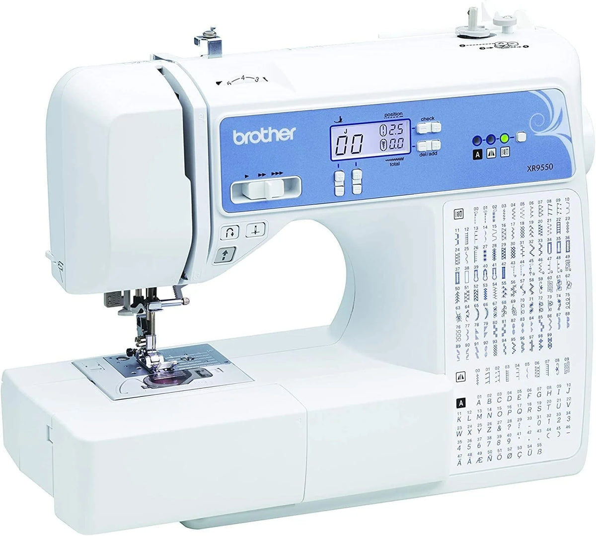 Computerized Sewing and Quilting Machine, 165 Built-in Stitches, LCD Display, Wide Table, 8 Included Presser Feet, White, 20 x 12 x 17 Inches