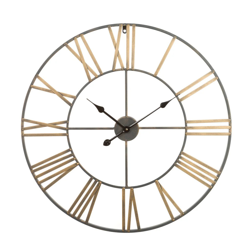 Modern Round Metal Wall Clock, Decorative Circular Hanging Clock for Living Room, Bedroom and Office