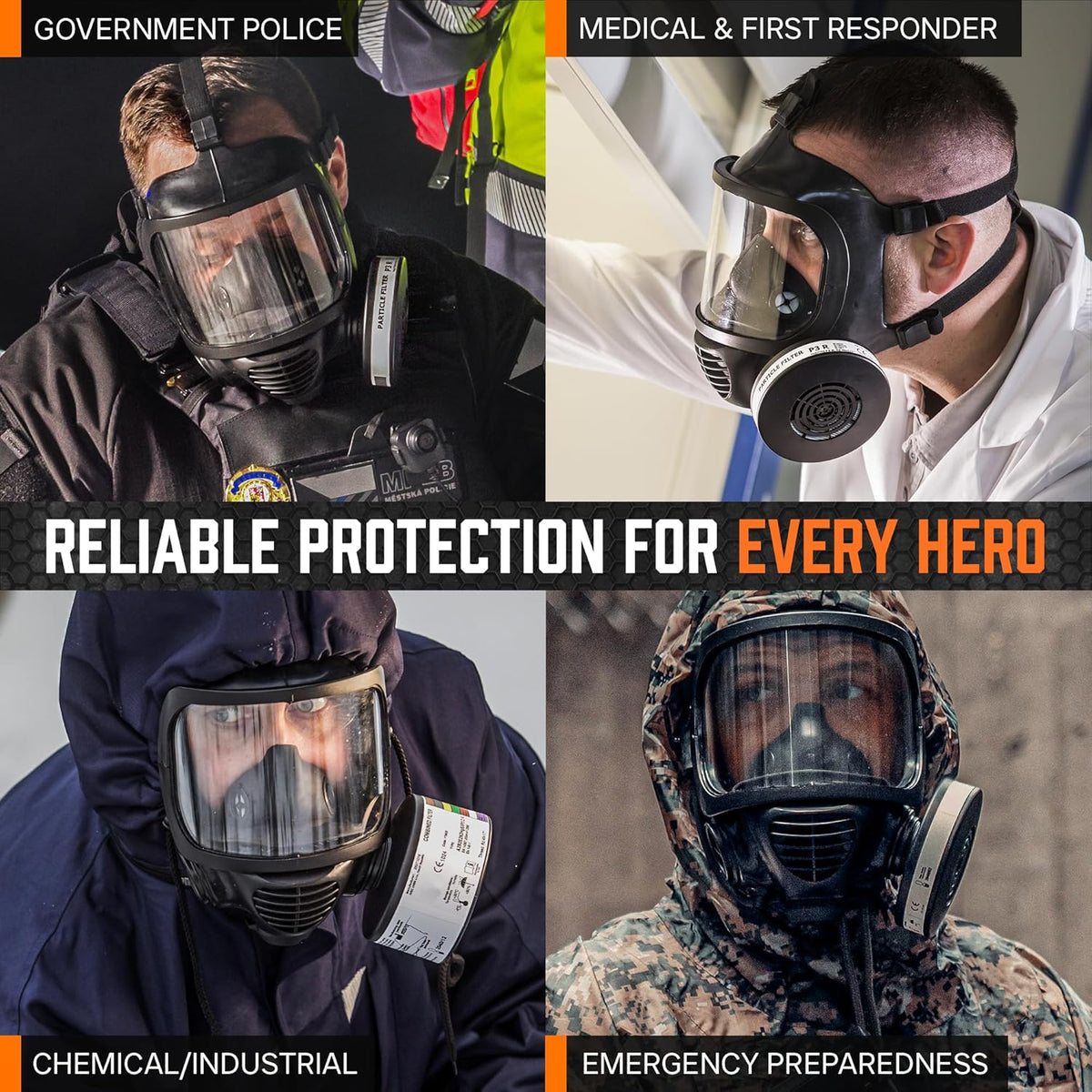 CBRN Full Face Gas Mask with Drinking System