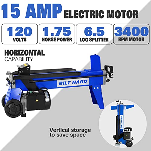 6.5 Ton Electric Log Splitter – 15Amp Hydraulic Ram, Horizontal Firewood Splitter