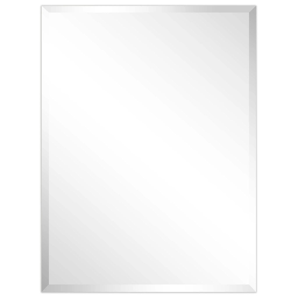 Frameless Beveled Prism Wall Mirror, Clear Square or Rectangular Decorative Mirror for Bathroom, Bedroom and Home Decor