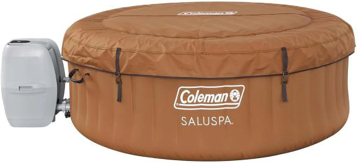 2-4 Person Inflatable Hot Tub, Portable Round Outdoor Spa with 120 Soothing Air Jets and Insulated Cover, Black