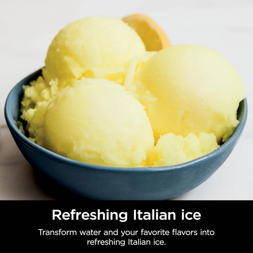 7-in-1 Ice Cream Maker with 2 Pint Containers and Lids, Compact, Silver