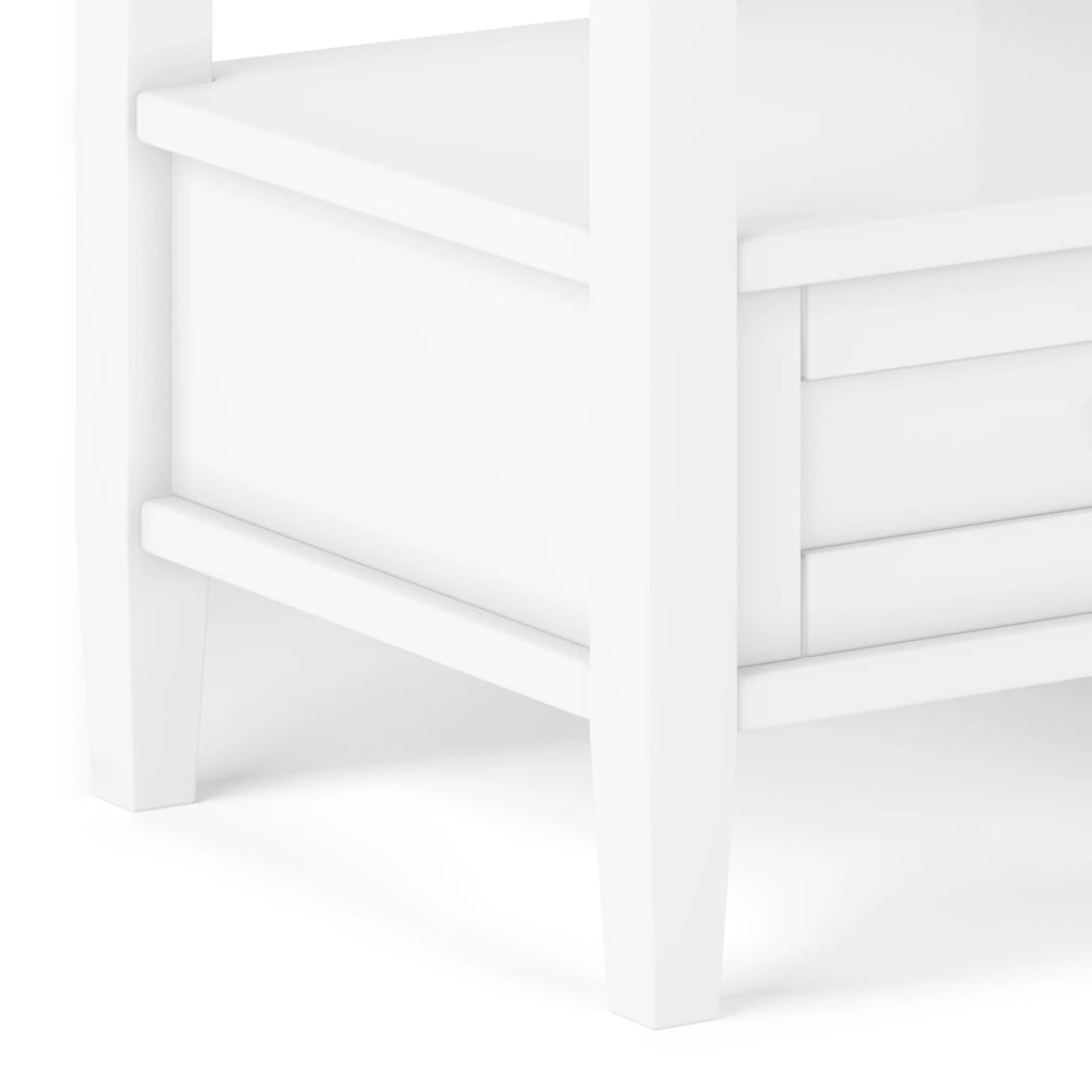20 Inch Wide Solid Wood Rectangle End Table, Transitional Side Table