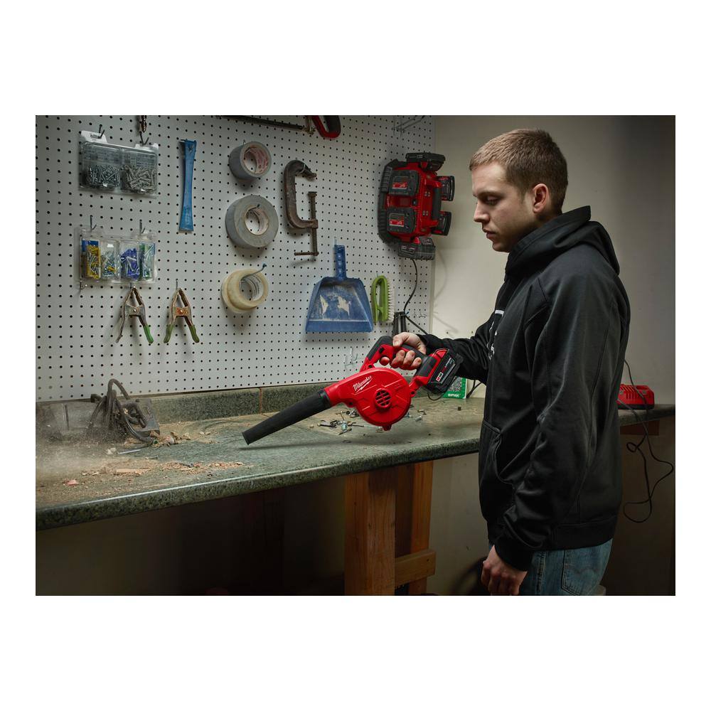 18V Lithium-Ion Cordless Compact Blower with 5.0Ah Battery and Charger