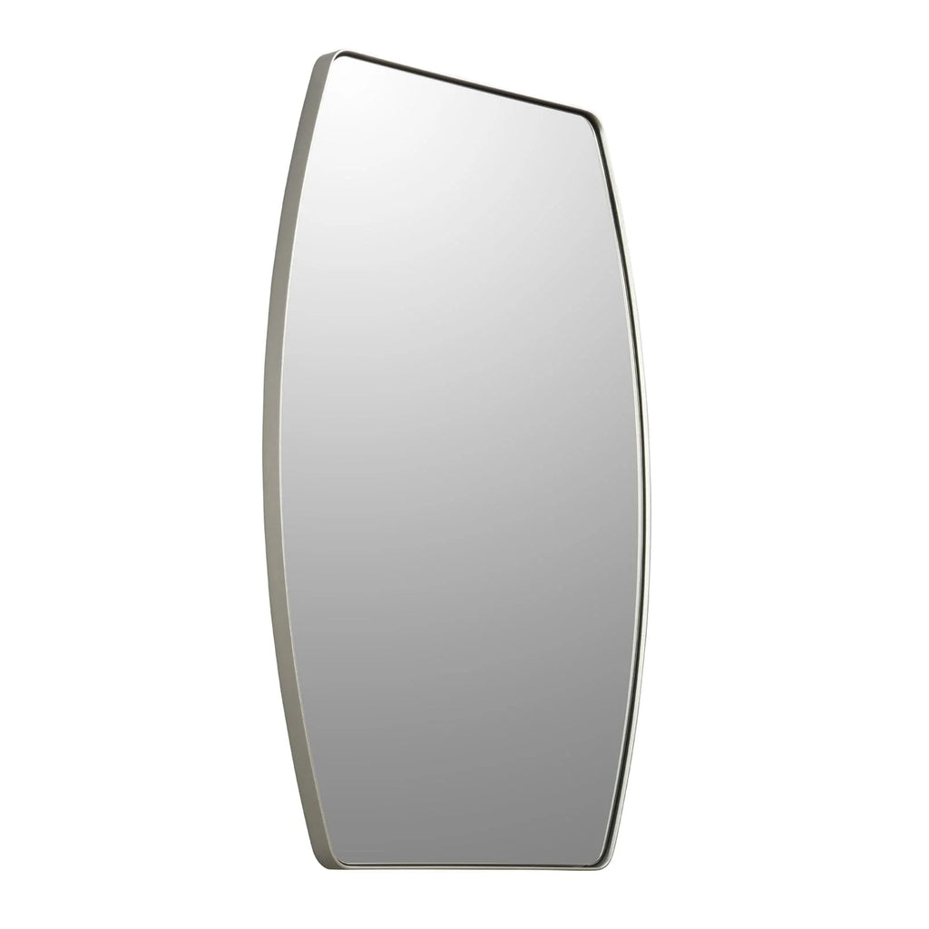 Modern Oblong Metal Wall Mirror, Decorative Elongated Hanging Mirror for Living Room, Bedroom and Entryway