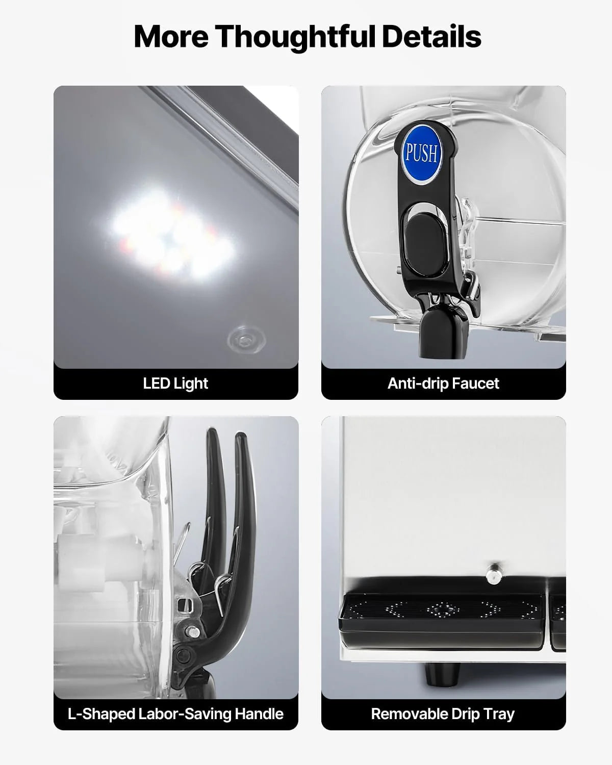 15L x 2 Double-Tank Commercial Slushy Machine, Stainless Steel, Frozen Drink Machine