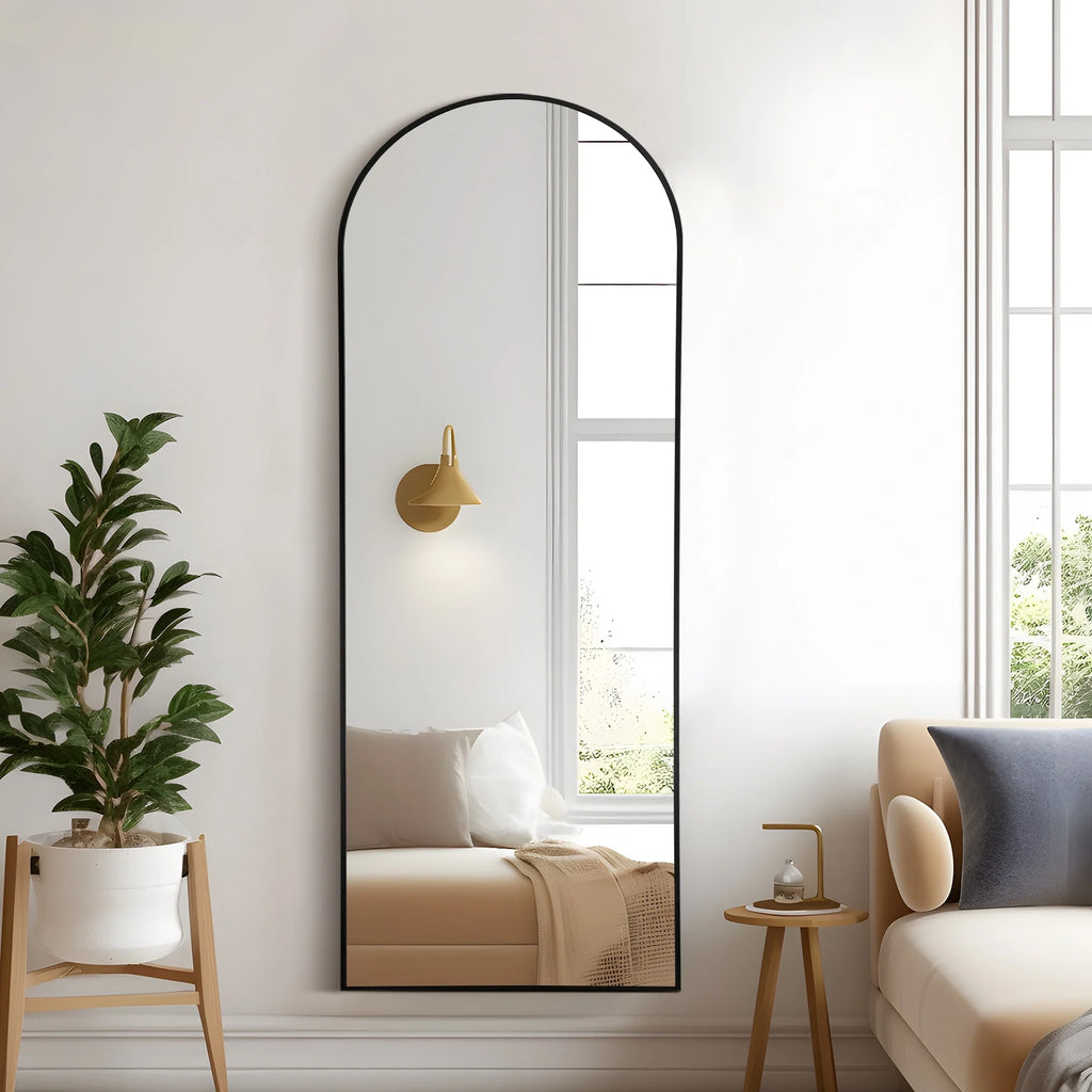 Arched Full Length Floor Mirror, Large Full Body Standing and Wall Mounted Mirror for Bedroom, Living Room and Home Decor