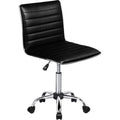 Adjustable Mid-Back Armless Swivel Office Chair, Ribbed Task and Vanity Chair for Small Spaces