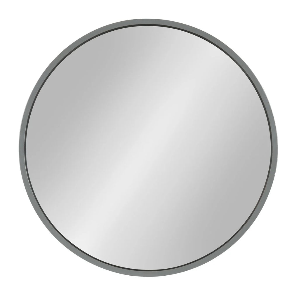 Round Wood Accent Wall Mirror, Modern Decorative Wooden Frame Mirror for Living Room, Bedroom and Entryway