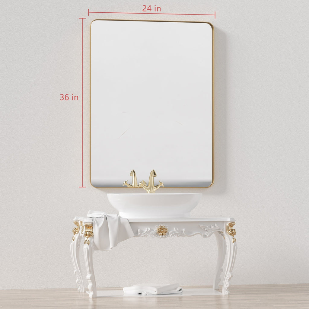 Wall Mirror Vanity Mirror, Bathroom Mirror with Rounded Corners, 1 Piece