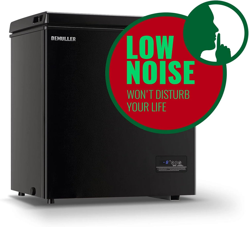 5.0 Cu. Ft. Chest Freezer with 2 Removable Stainless Steel Baskets, Electronic Control, 41°F to -15°F, Black
