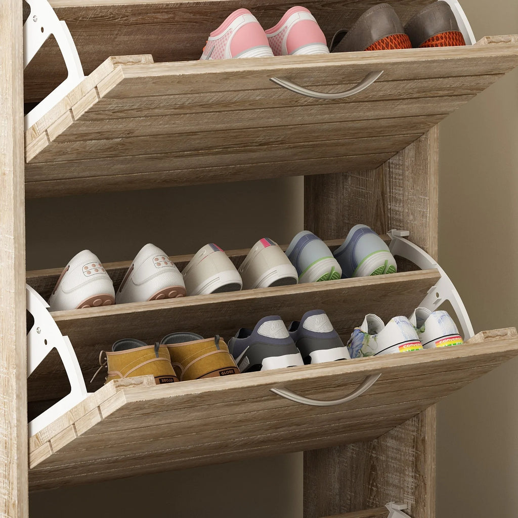 Modern Shoe Storage Cabinet for Entryway and Hallway, Space-Saving Shoe Organizer