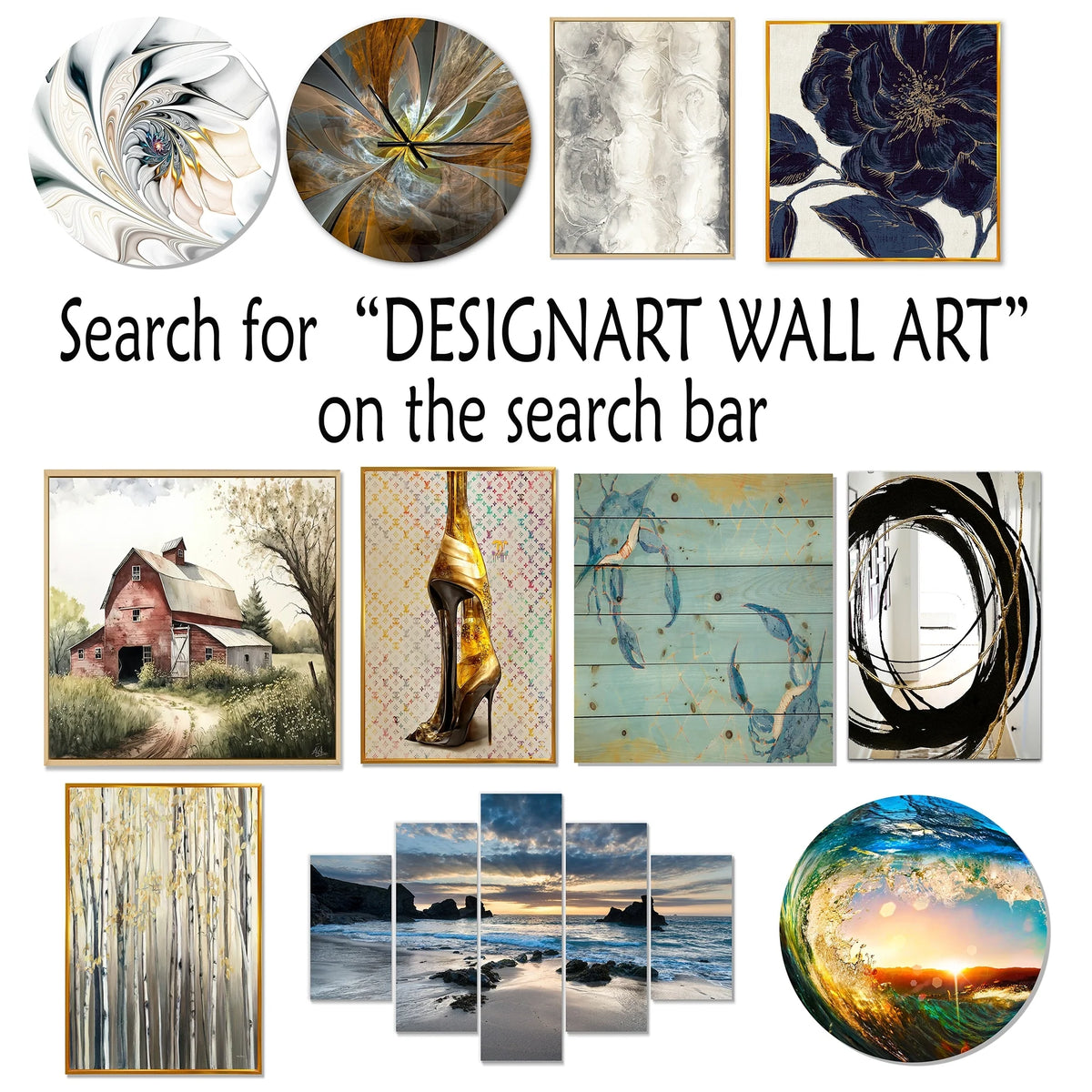 White Botanical Collage Metal Wall Art, Abstract Botanical Decor for Living Room