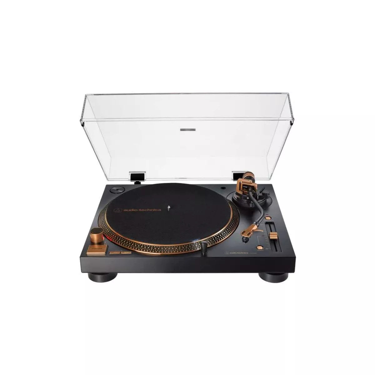 Direct-Drive USB Turntable, 3-Speed Vinyl Player with Built-In Preamp and Digital Conversion, Bronze