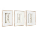 3-Piece Framed Nautical Knots Wall Decor Set, Natural Finish Coastal Wall Art