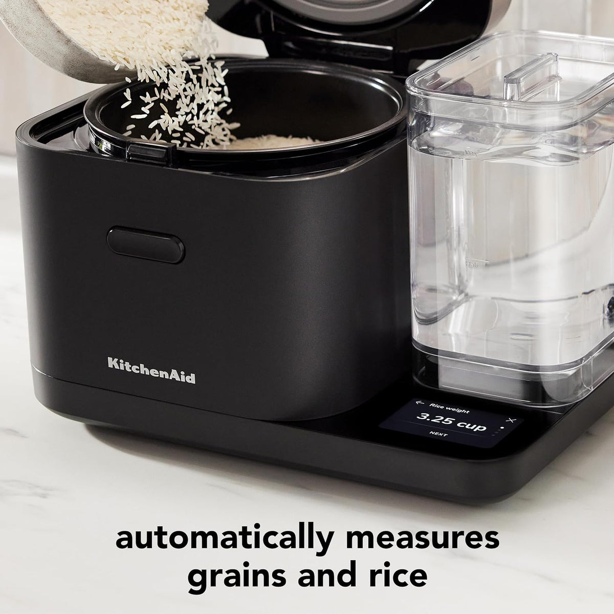 8-Cup Grain and Rice Cooker with Integrated Scale and Delayed Cook