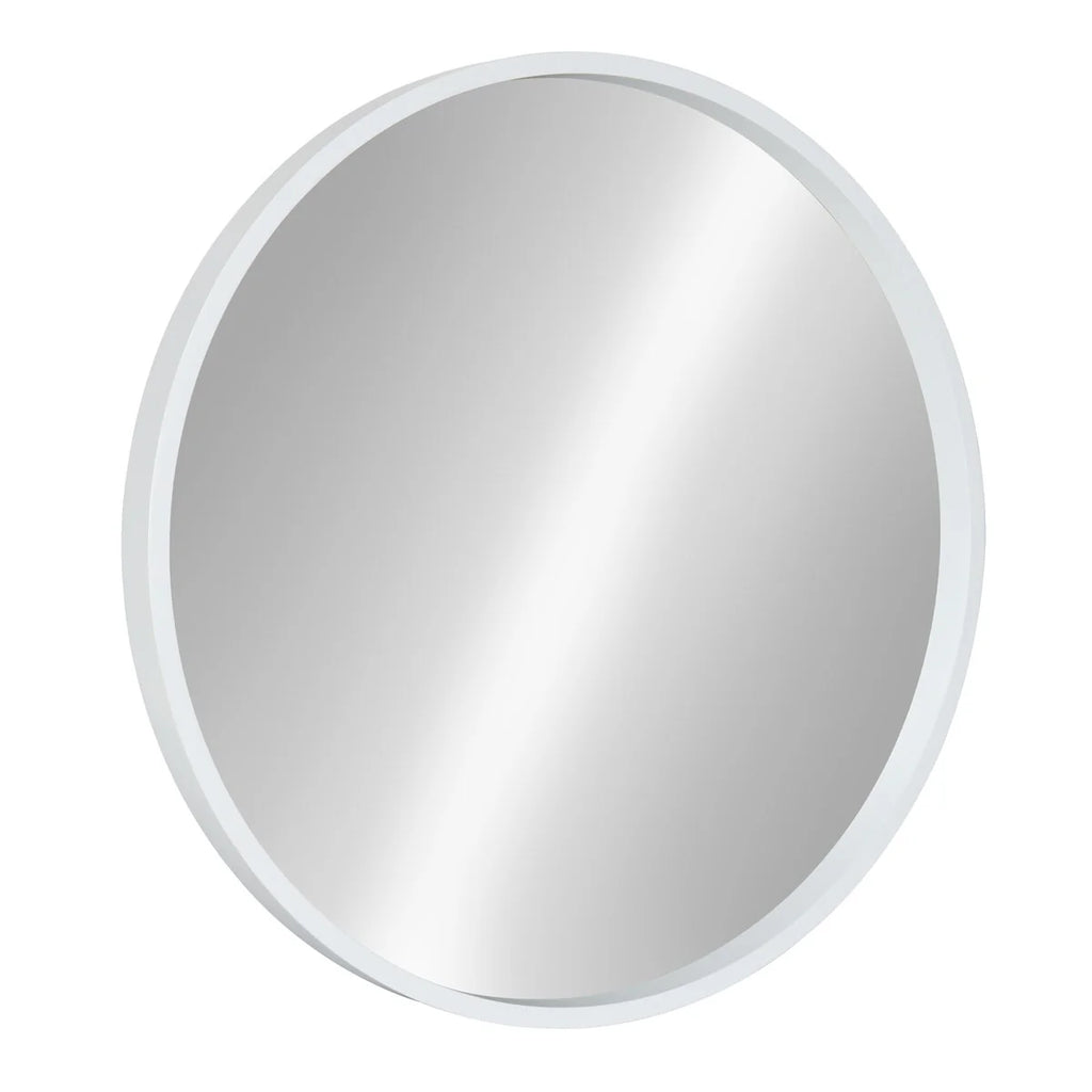 Round Wood Accent Wall Mirror, Modern Decorative Wooden Frame Mirror for Living Room, Bedroom and Entryway