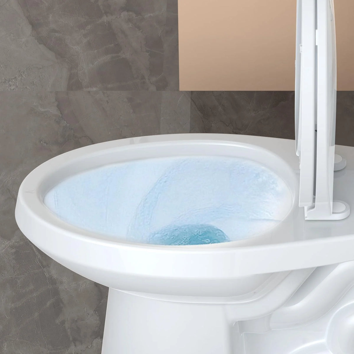 Two-Piece Elongated Toilet with Soft-Close Seat, 1.28 GPF Siphonic Flush, Universal Height, Cotton White