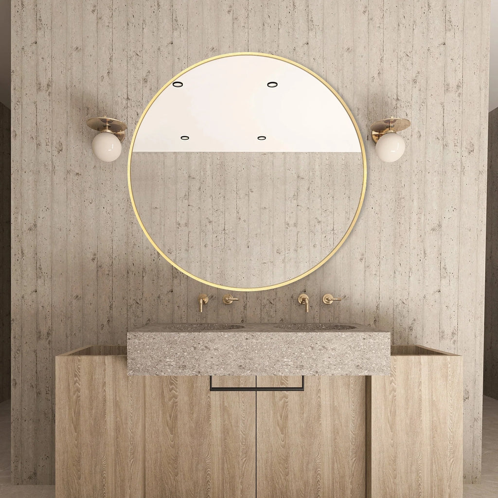 Modern Round Bathroom Vanity Mirror, Wall Mounted Circular Mirror for Bathroom, Bedroom and Home Decor