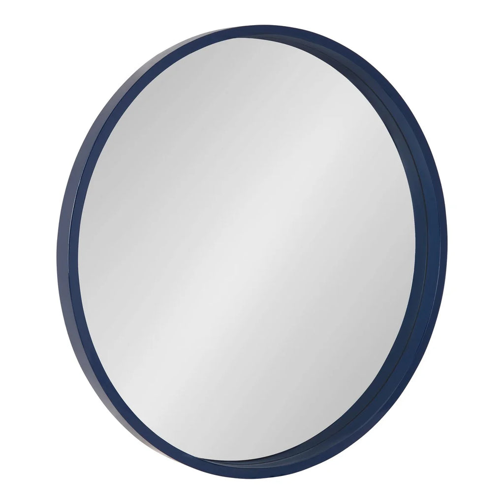 Round Wood Accent Wall Mirror, Modern Decorative Wooden Frame Mirror for Living Room, Bedroom and Entryway