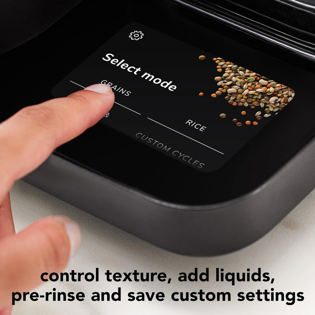 8-Cup Grain and Rice Cooker with Integrated Scale and Delayed Cook