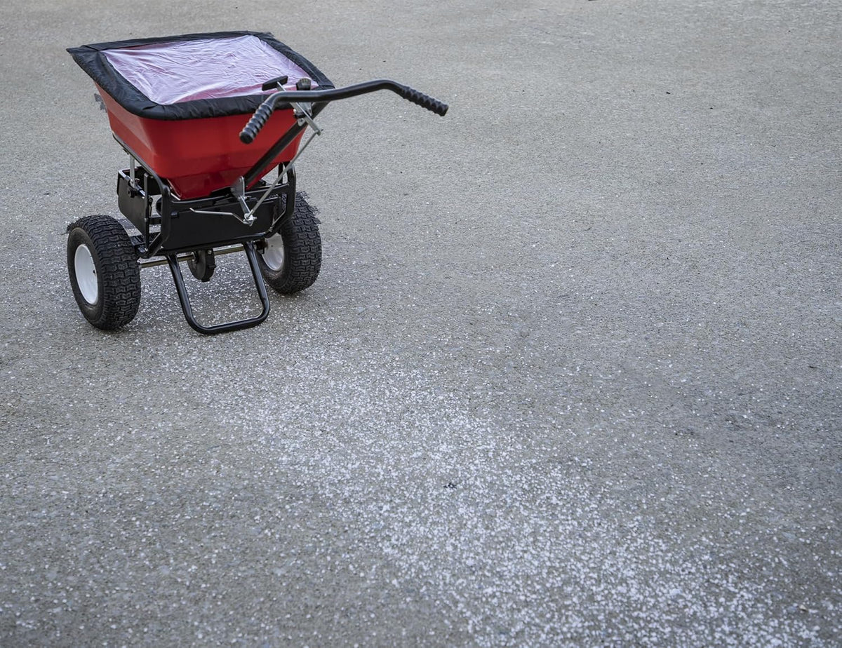 100-Lb. Walk-Behind Push Spreader for Grass Seed, Salt, De-Icer and Fertilizer