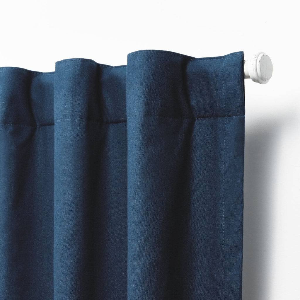 Blackout Single Curtain Panel, Back Tab and Rod Pocket Window Curtain