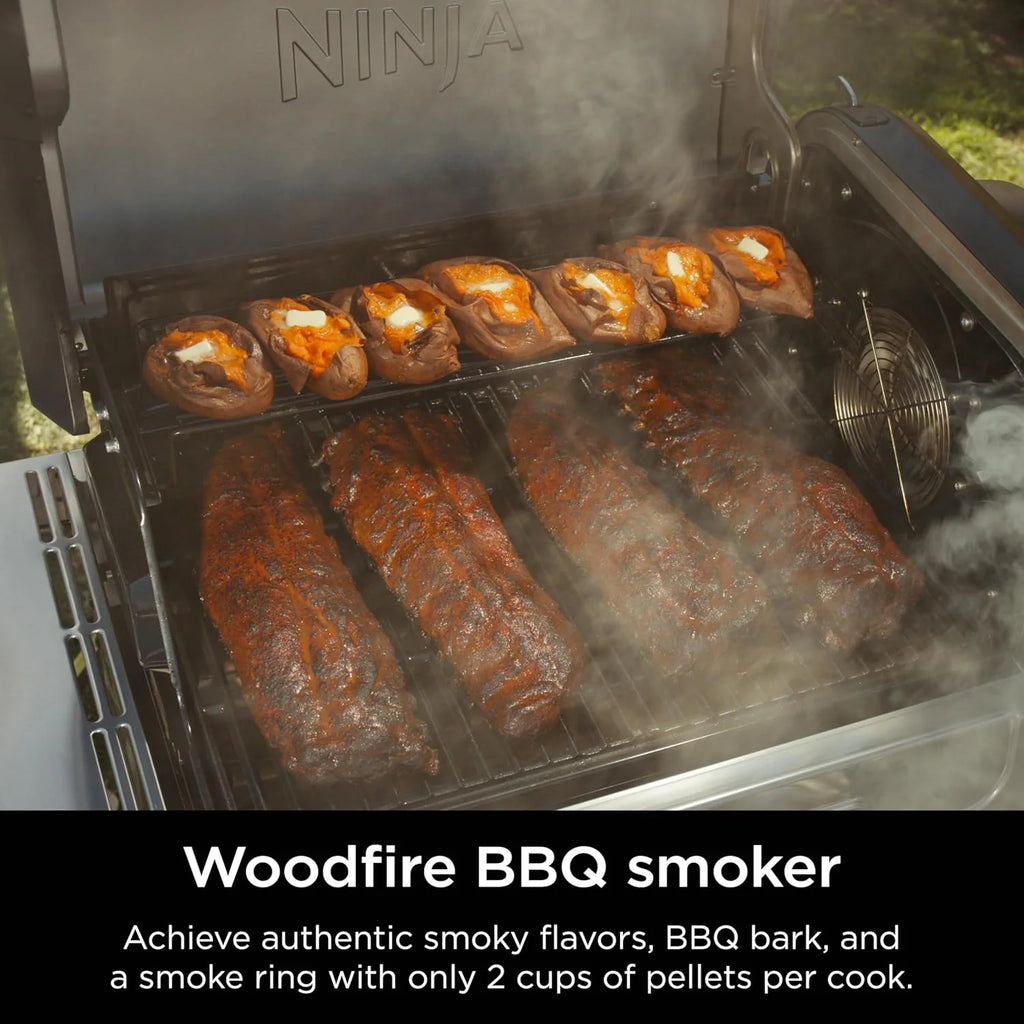 5-in-1 Electric and Propane Grill, 3-Burner Outdoor BBQ Grill and Smoker with Digital Controls, Griddle and Pizza Maker, Stainless Steel