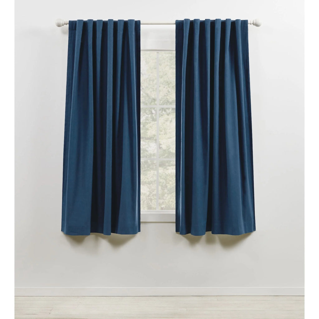 Blackout Single Curtain Panel, Back Tab and Rod Pocket Window Curtain