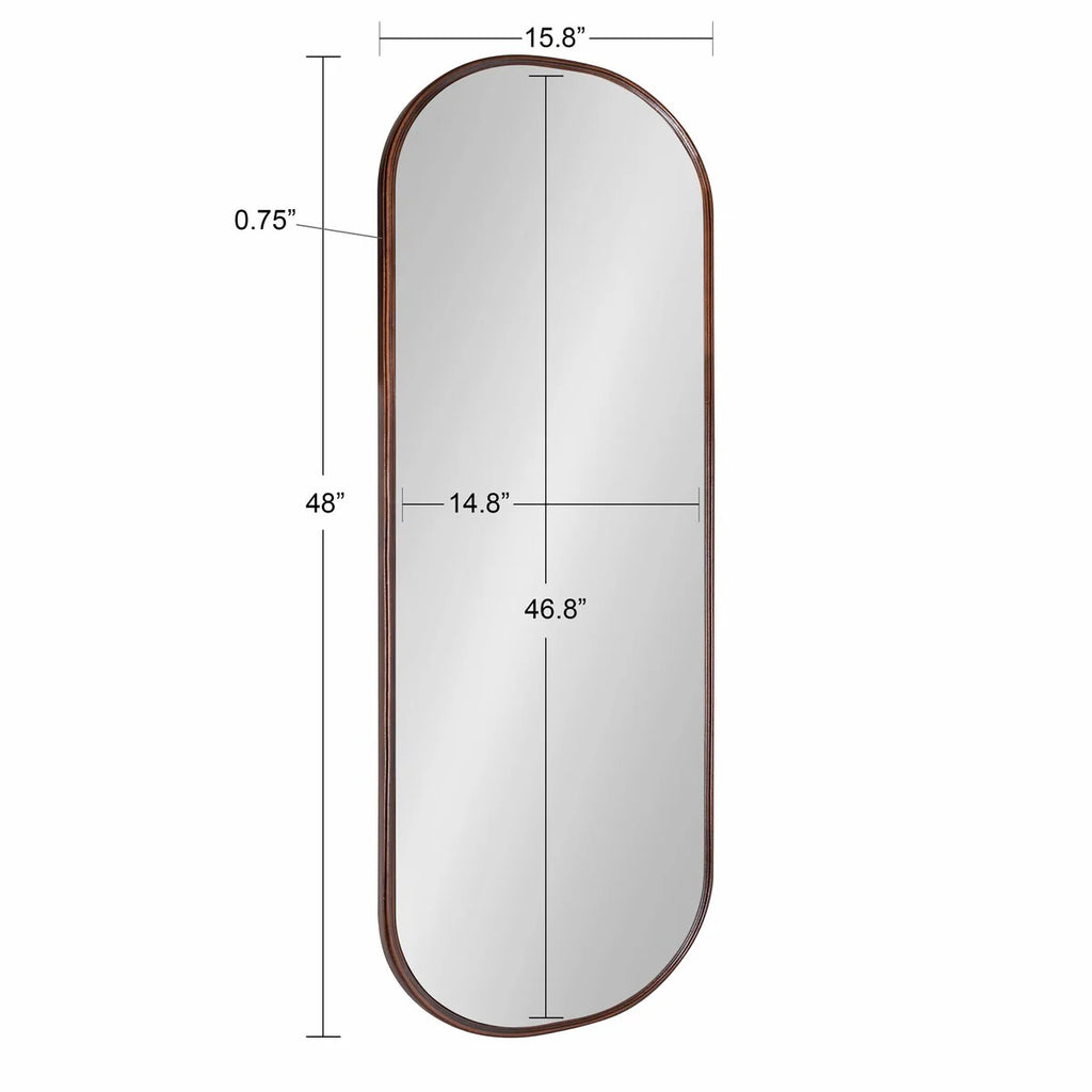 Modern Capsule Framed Wall Mirror, Decorative Oval Accent Mirror for Living Room, Bedroom and Entryway