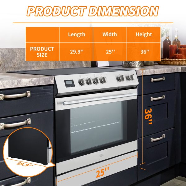 5.0 Cu. Ft. Freestanding Electric Range with Front Controls and 5 Cooktop Elements, Stainless Steel