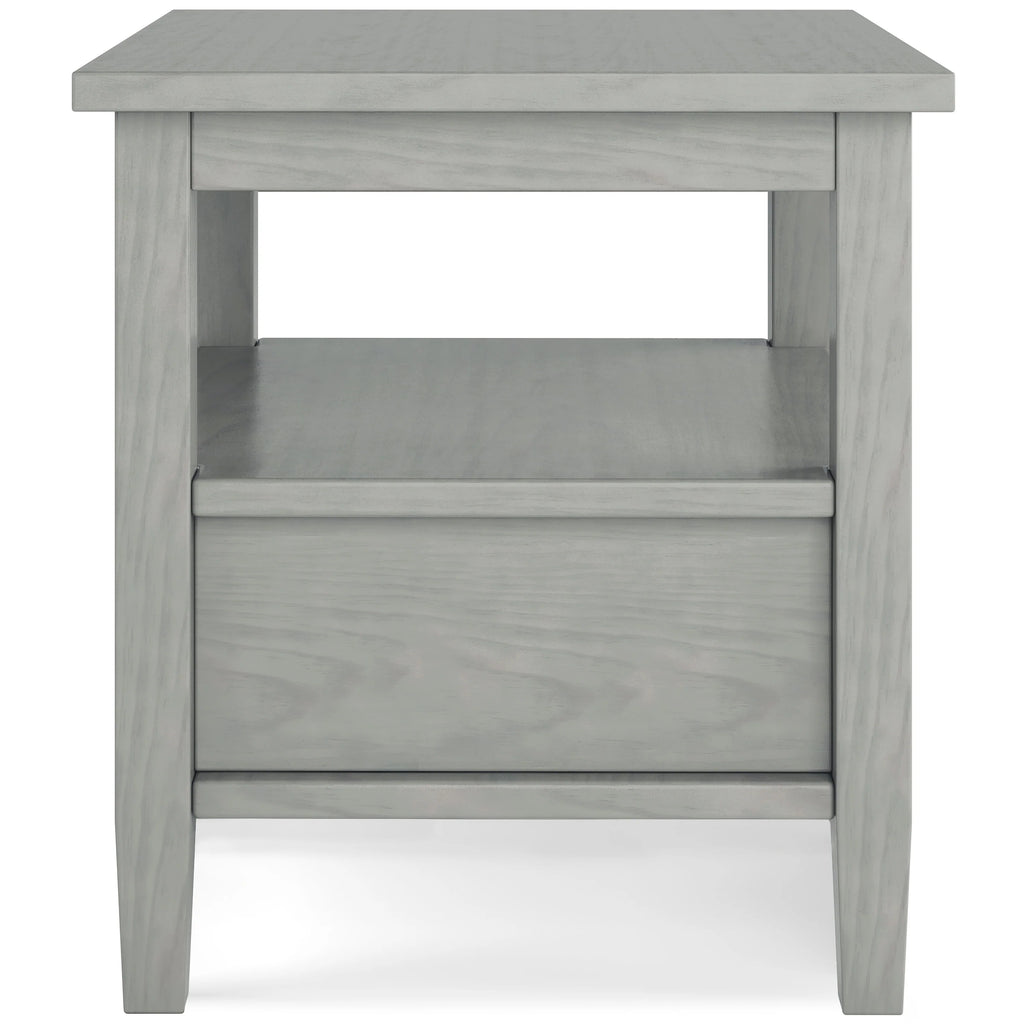 20 Inch Wide Solid Wood Rectangle End Table, Transitional Side Table