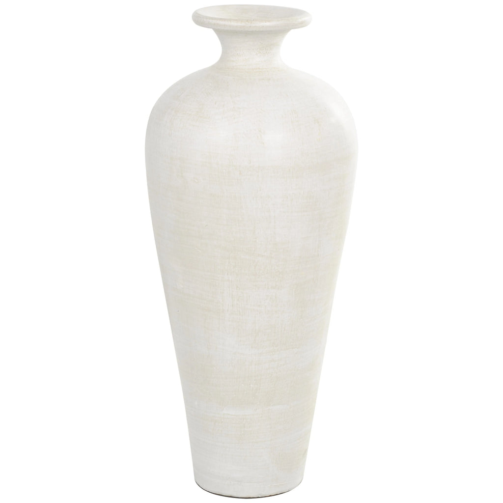 Tall Ceramic Amphora Floor Vase, White Decorative Vase for Home Decor