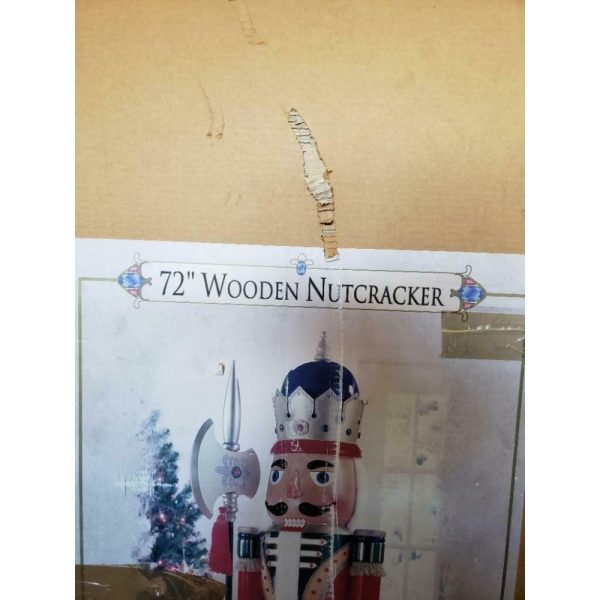Pair of 6-Foot Tall Wooden Nutcracker Figures, Vintage-Style Holiday Decorations, Decorative Christmas Display
